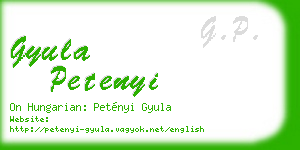 gyula petenyi business card